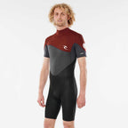 Rip Curl Omega 1.5mm Back Zip Shortie  - Maroon