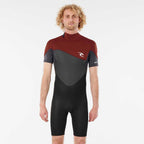 Rip Curl Omega 1.5mm Back Zip Shortie  - Maroon