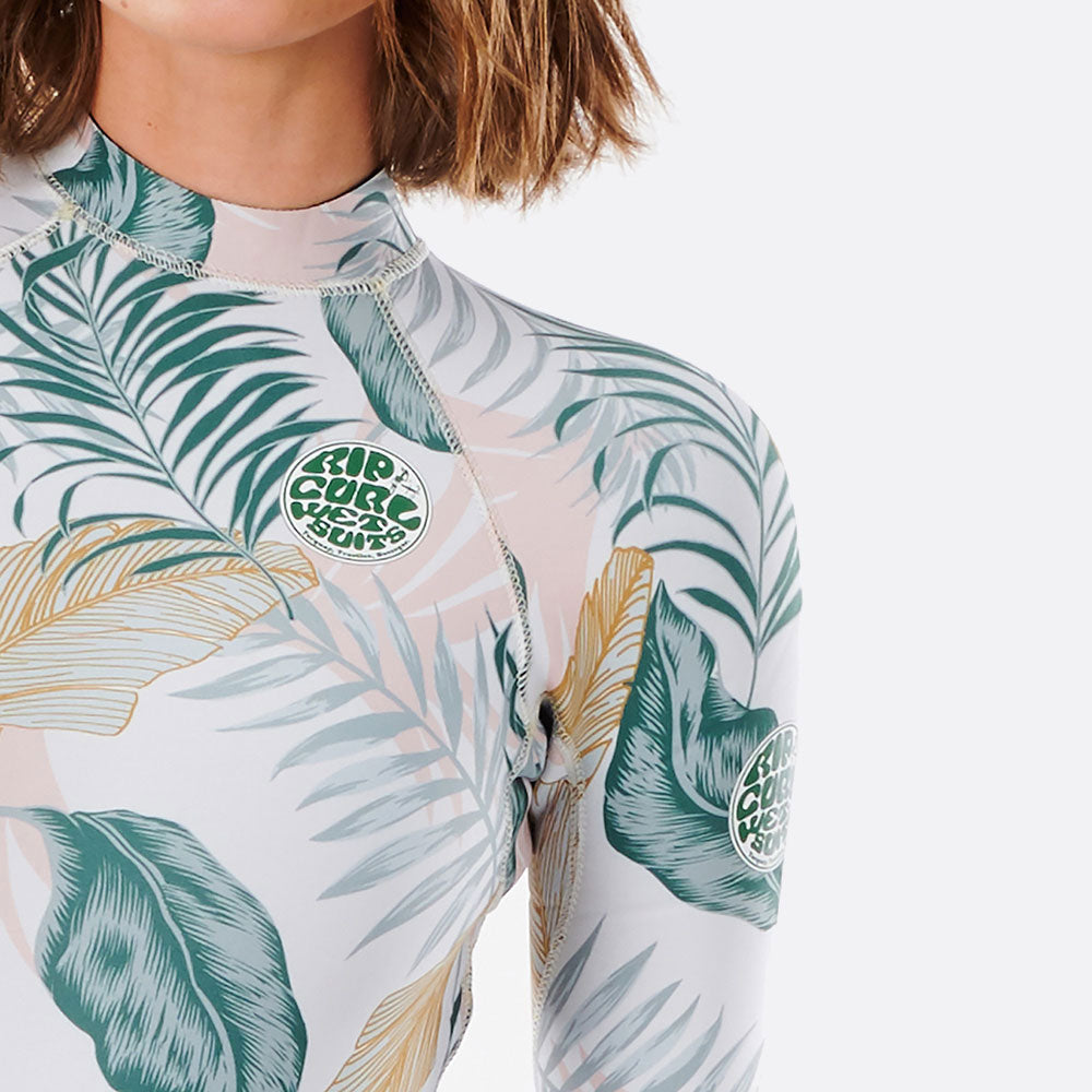 Rip Curl Womens G Bomb 2mm Back Zip Long Sleeve Shortie  - White