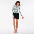 Rip Curl Womens G Bomb 2mm Back Zip Long Sleeve Shortie  - White
