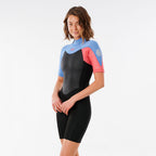 Rip Curl Womens Omega 1.5mm Back Zip Shortie Wetsuit - Pink