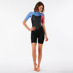 Rip Curl Womens Omega 1.5mm Back Zip Shortie Wetsuit - Pink