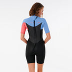 Rip Curl Womens Omega 1.5mm Back Zip Shortie Wetsuit - Pink