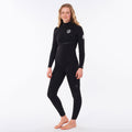Rip Curl Womens E-Bomb 4/3mm Zip Free Wetsuit  - Black