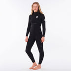 Rip Curl Womens E-Bomb 4/3mm Zip Free Wetsuit  - Black