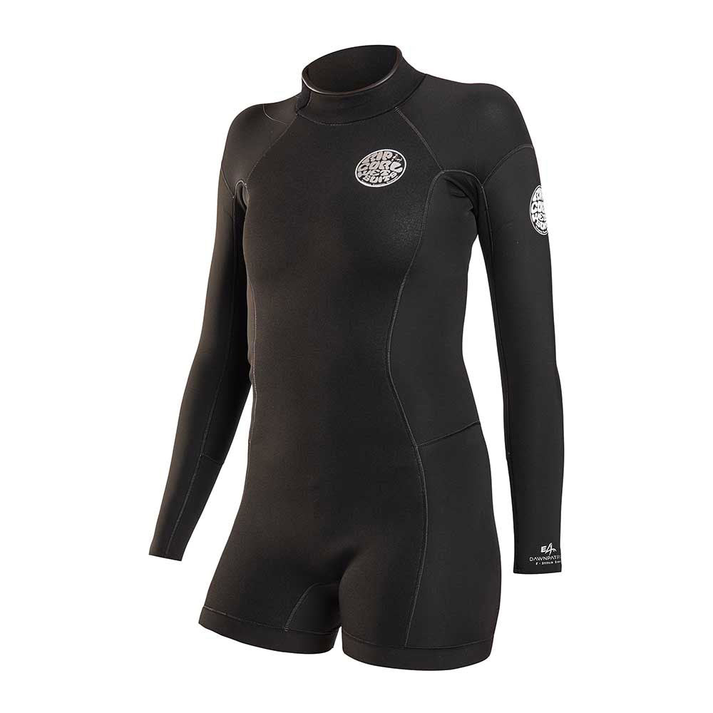 Rip Curl Womens Dawn Patrol 2mm B/Z Long Sleeve Shortie  - Black