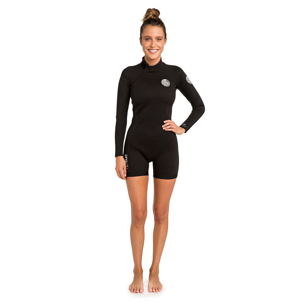 Rip Curl Womens Dawn Patrol 2mm B/Z Long Sleeve Shortie  - Black