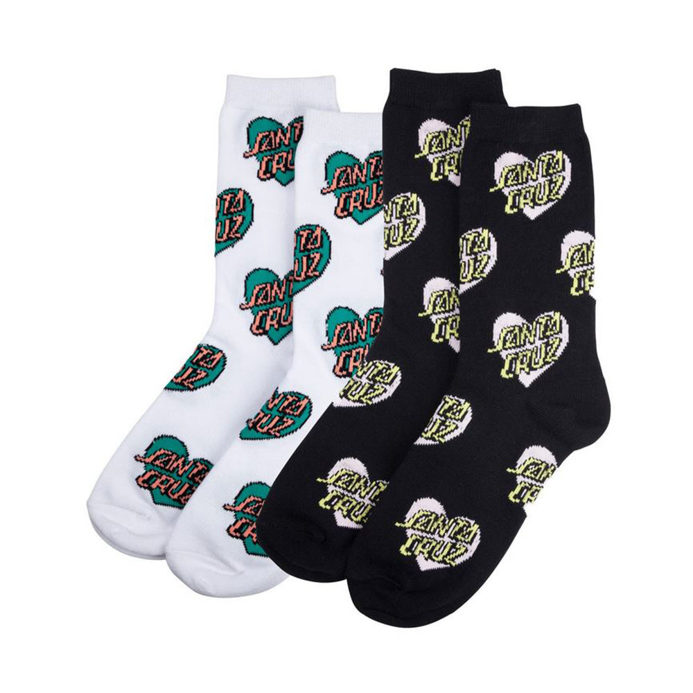 Santa Cruz Womens Multi Heart Dot Socks (2 Pack)