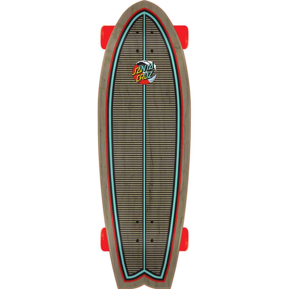 Santa Cruz 27.7" Wave Splice Shark Complete Crusier Skateboard