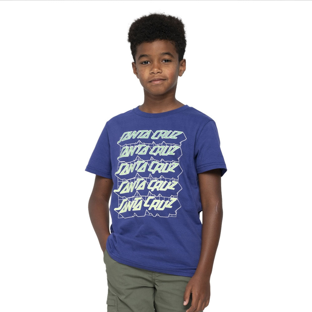 Santa Cruz Youth Grid Stacked T-Shirt