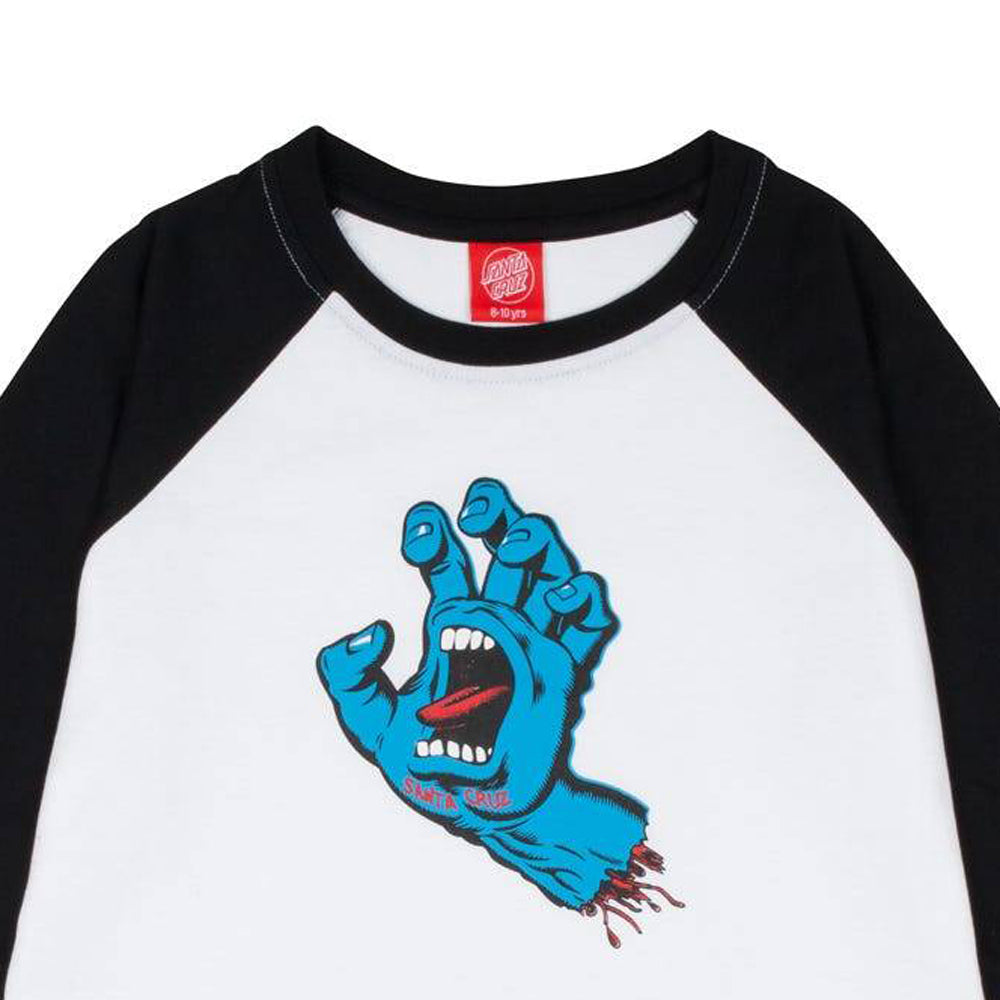 Santa Cruz Youth Screaming Hand Long Sleeved Baseball Top