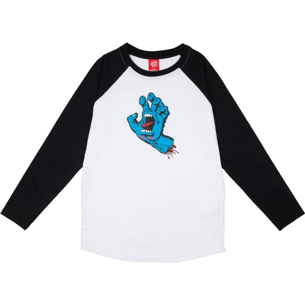 Santa Cruz Youth Screaming Hand Long Sleeved Baseball Top
