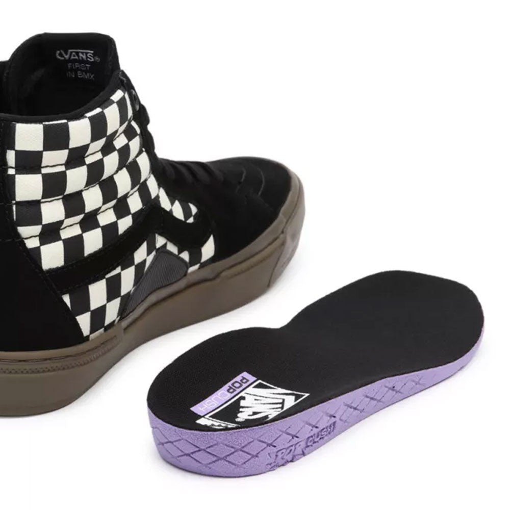 Vans BMX Sk8-Hi Checkerboard Trainers  - Checker Black/Dark Gum