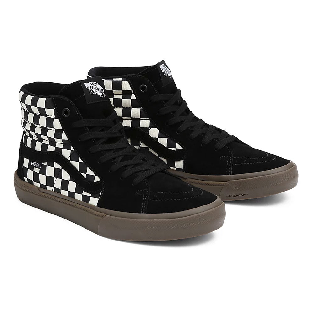 Vans BMX Sk8-Hi Checkerboard Trainers  - Checker Black/Dark Gum