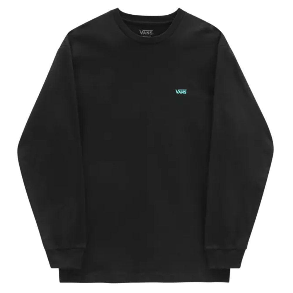 Vans Left Chest Hit Long Sleeve T Shirt  - Black/Waterfall