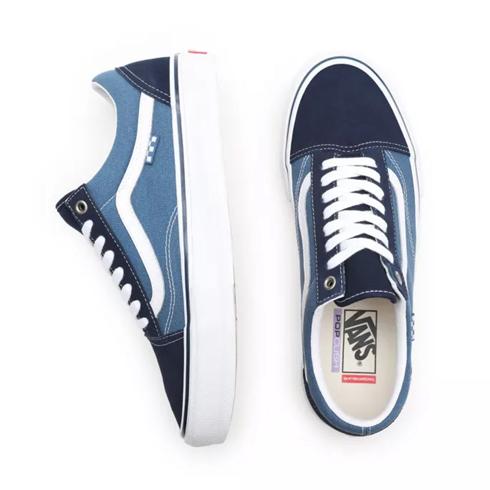 Vans old skool pro navy best sale blue