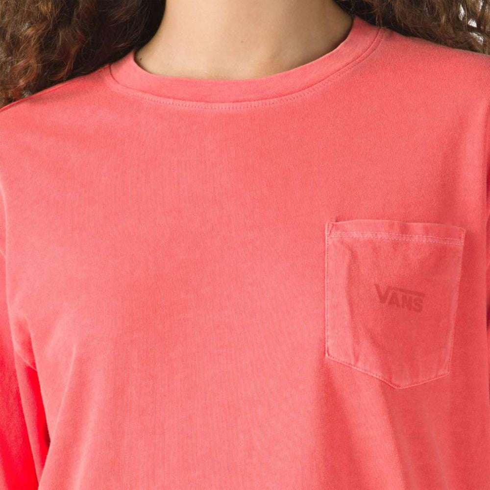 Vans Womens Pocket V T Shirt  - Hot Coral