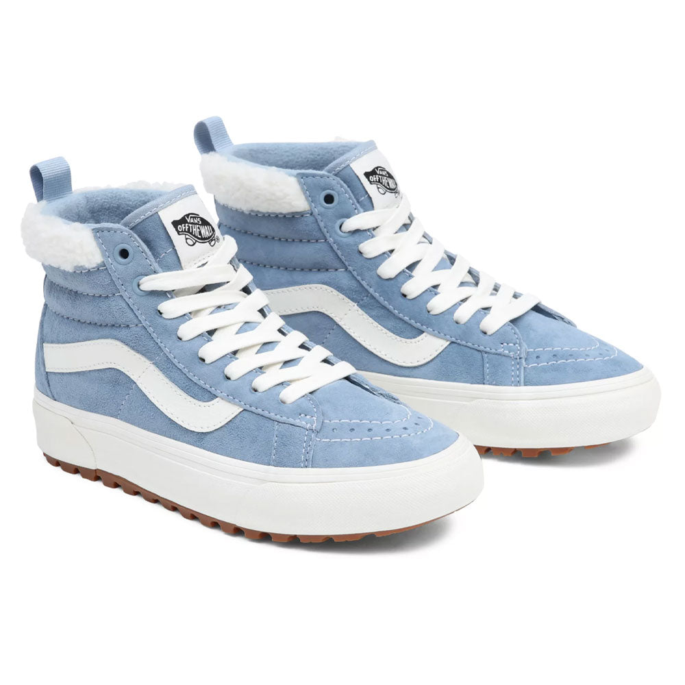 Vans Womens Sk8 Hi MTE Trainers Suede Sherpa Ashley Blue Ocean Sports Boardridersguide