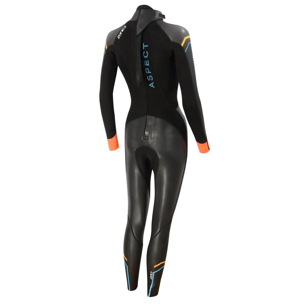 Zone 3 Women's Aspect Breaststroke Wetsuit   - Black/Blue/Orange