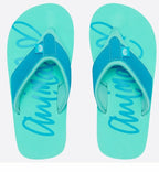 Animal Girls Swish Logo Flip Flops  - Peacock Blue