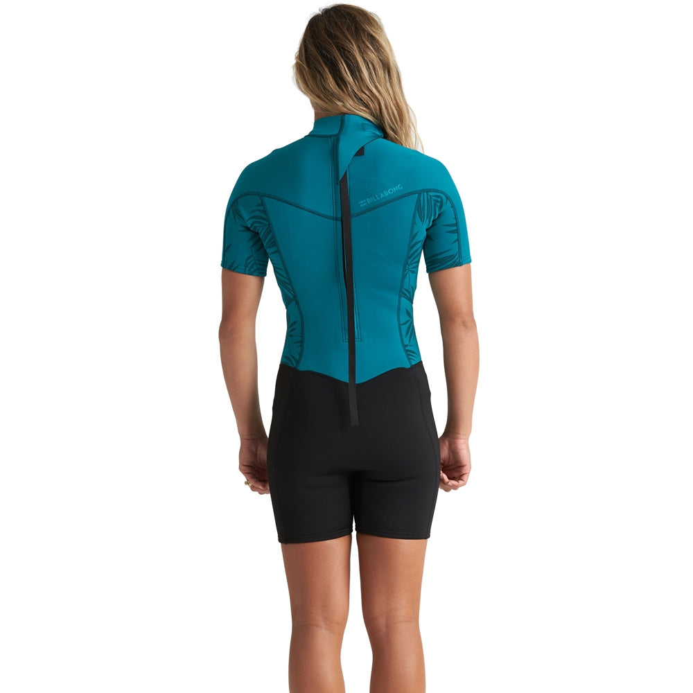 Billabong Womens Synergy 2mm Back Zip Shorty Wetsuit - Mermaid