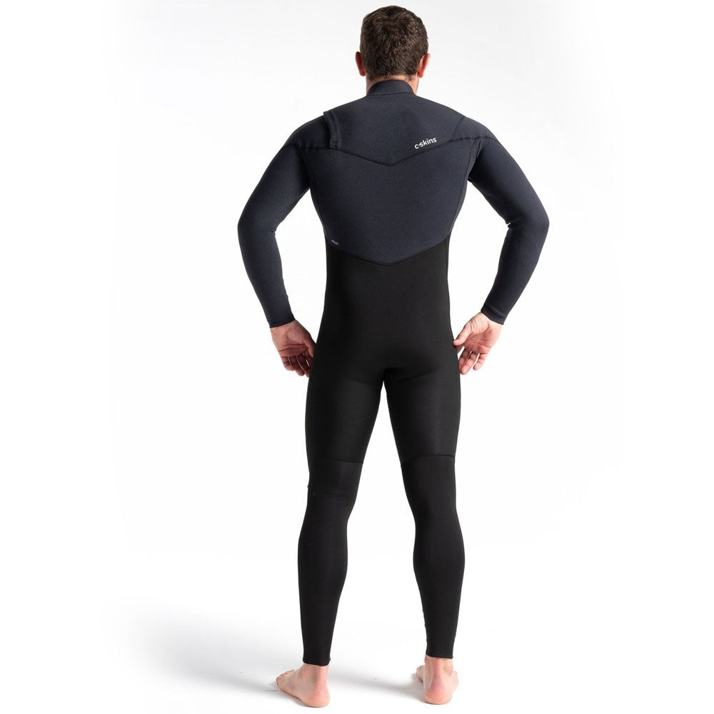 C-Skins ReWired 3/2mm Chest Zip Full Wetsuit-Black/Black/Warm Red