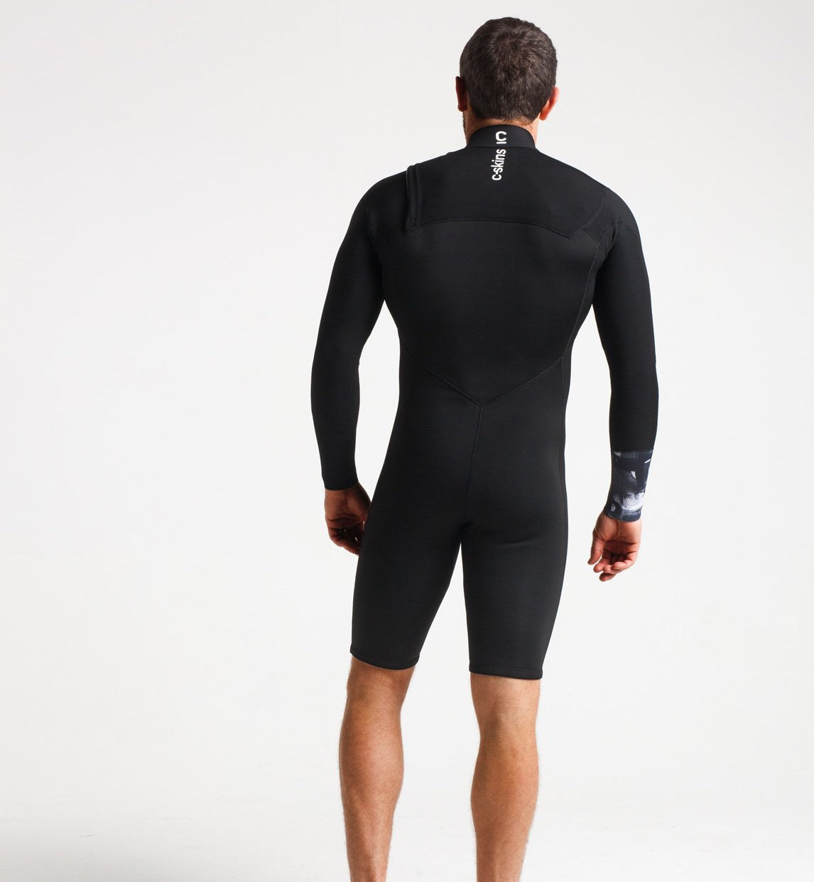 C Skins Session 3/2 CZ Long Sleeved Shortie-Black/C-Ollage/White