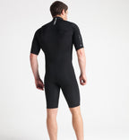 C Skins Session 3/2 GBS Chest Zip Shortie-Black/Black/Silver Grey