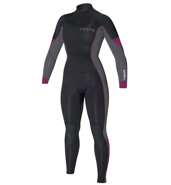 C Skins Womens Solace 5/4/3mm Winter Wetsuit Black Graphite Rose