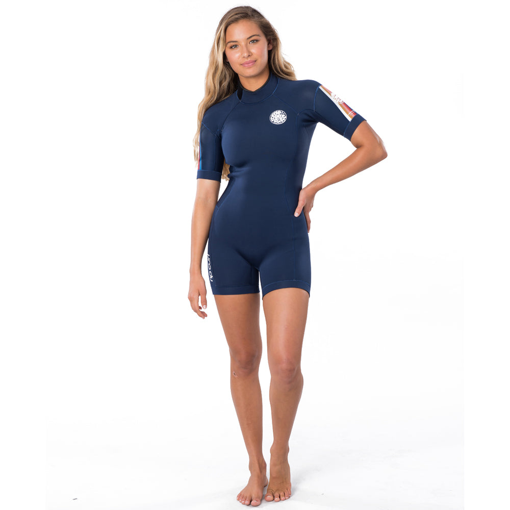 Rip Curl Womens Dawn Patrol 2mm Back Zip Shortie Wetsuit - Stripe