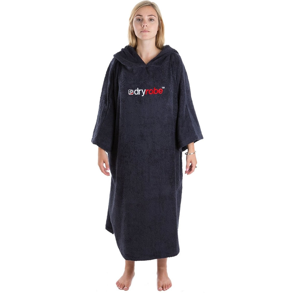 Dry Robe Short Sleeve Towel Robe Navy Medium