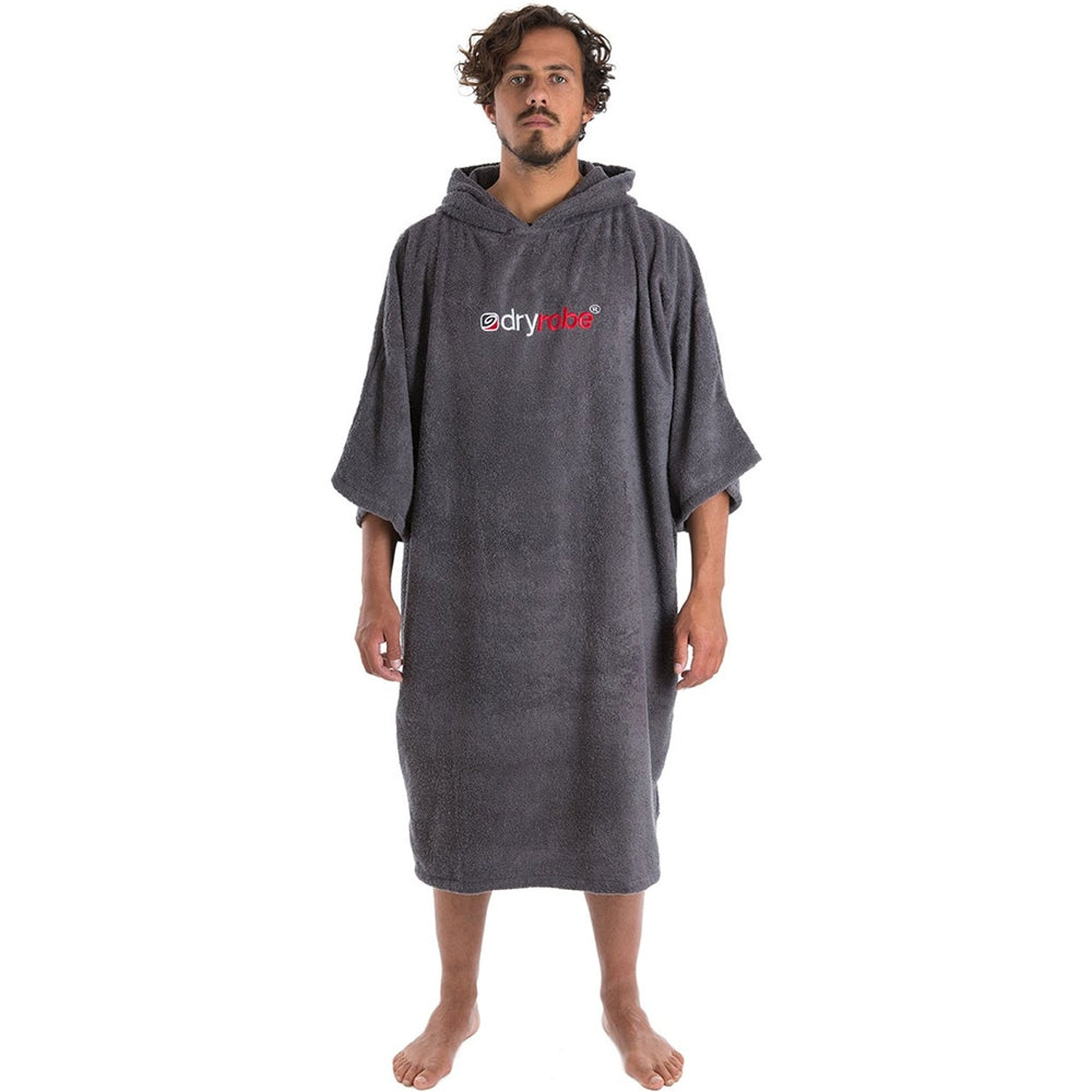 Dry Robe Short Sleeve Towel Robe Slate Grey Medium