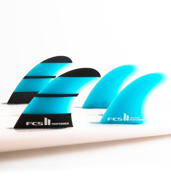 FCS2 Performer Neo Glass Medium Tri Quad Surfboard Fin Set