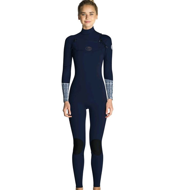 Rip Curl Womens FlashBomb 5/3 GB Chest Zip Full Wetsuit - Blue