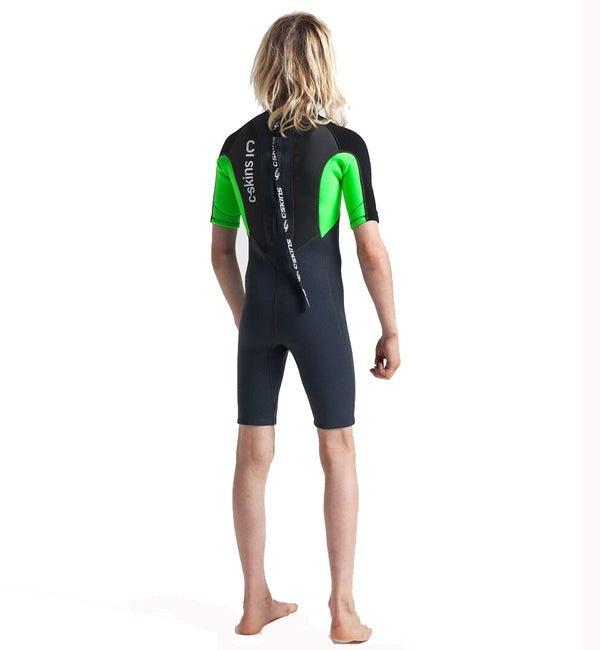 C-Skins Junior Element 3/2 Shortie - Graphite Flo Green