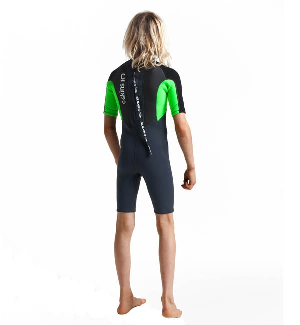C-Skins Junior Element 3/2 Shortie - Graphite Flo Green