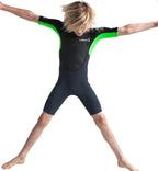 C-Skins Junior Element 3/2 Shortie - Graphite Flo Green