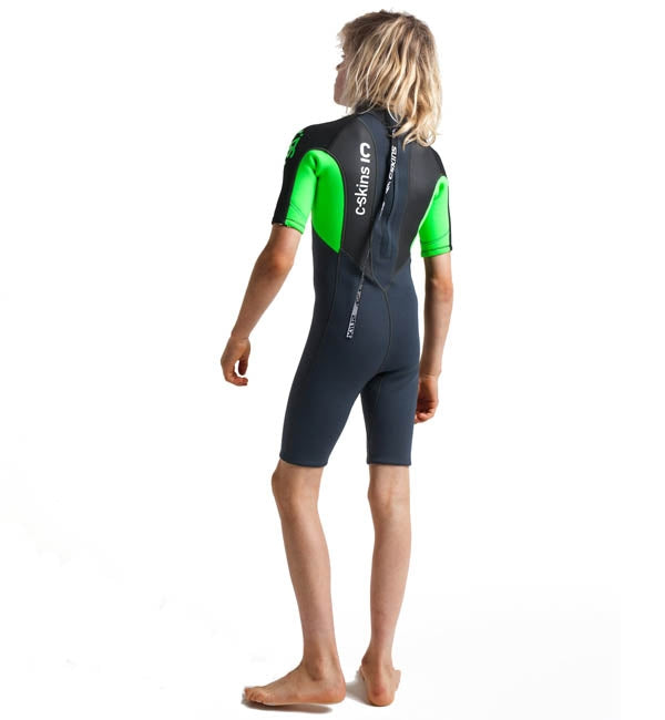 C-Skins Junior Element 3/2 Shortie - Graphite Flo Green