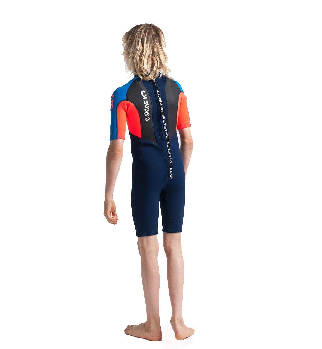 C-Skins Junior Element 3/2 Shortie - Navy Flo Red