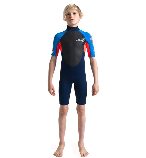 C-Skins Junior Element 3/2 Shortie - Navy Flo Red
