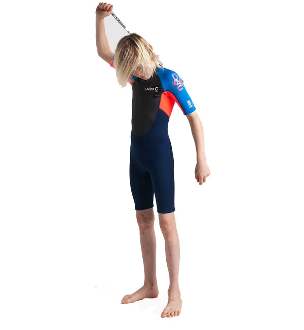 C-Skins Junior Element 3/2 Shortie - Navy Flo Red