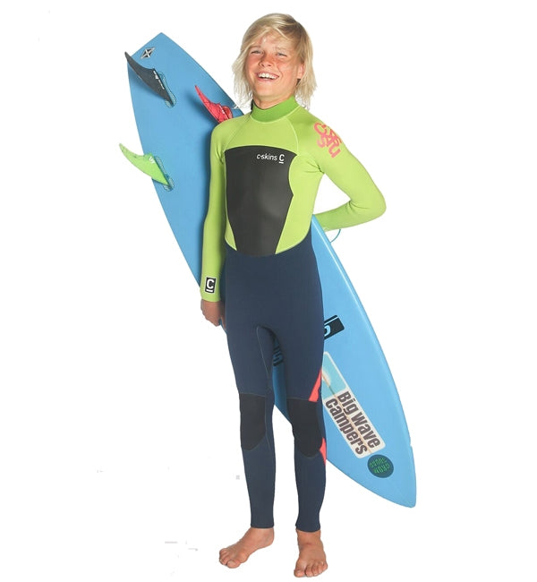 C-Skins Junior Legend 4/3 GBS Back Zip Full Wetsuit Navy Lime