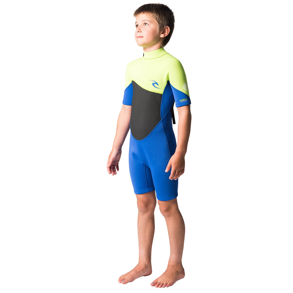 Rip Curl Junior Omega 1.5mm Back Zip Shortie Wetsuit - Lime