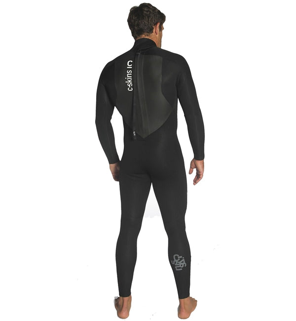 C-Skins Mens Legend 3/2 GBS Back Zip Full Wetsuit - Black Grey