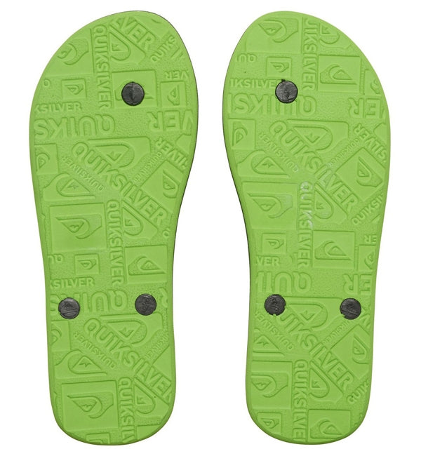 Quiksilver Molokai Flip Flops  - Black/Green/Black