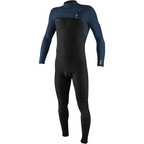 O'Neill Hyperfreak 4/3mm+ Chest Zip Full Wetsuit  - Black/Abyss