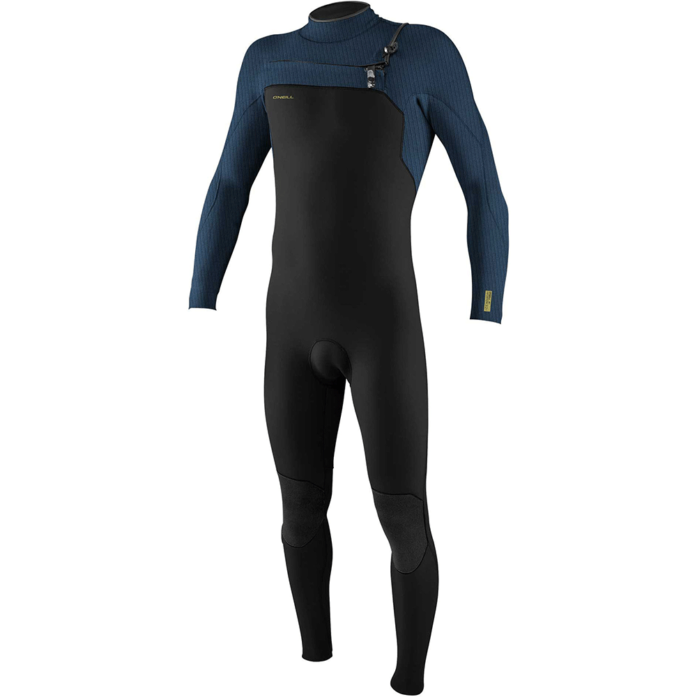 O'Neill Hyperfreak 4/3mm+ Chest Zip Full Wetsuit  - Black/Abyss