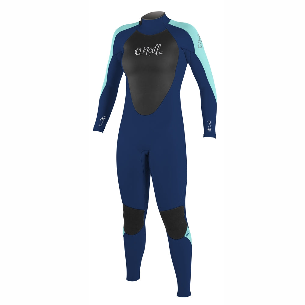 O'Neill Womens Epic 5/4mm BZ Winter Wetsuit-Navy/Navy/Light Aqua