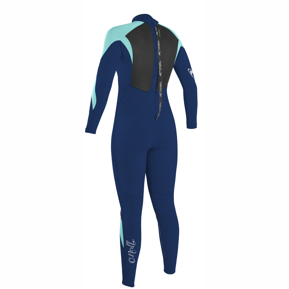 O'Neill Womens Epic 5/4mm BZ Winter Wetsuit-Navy/Navy/Light Aqua