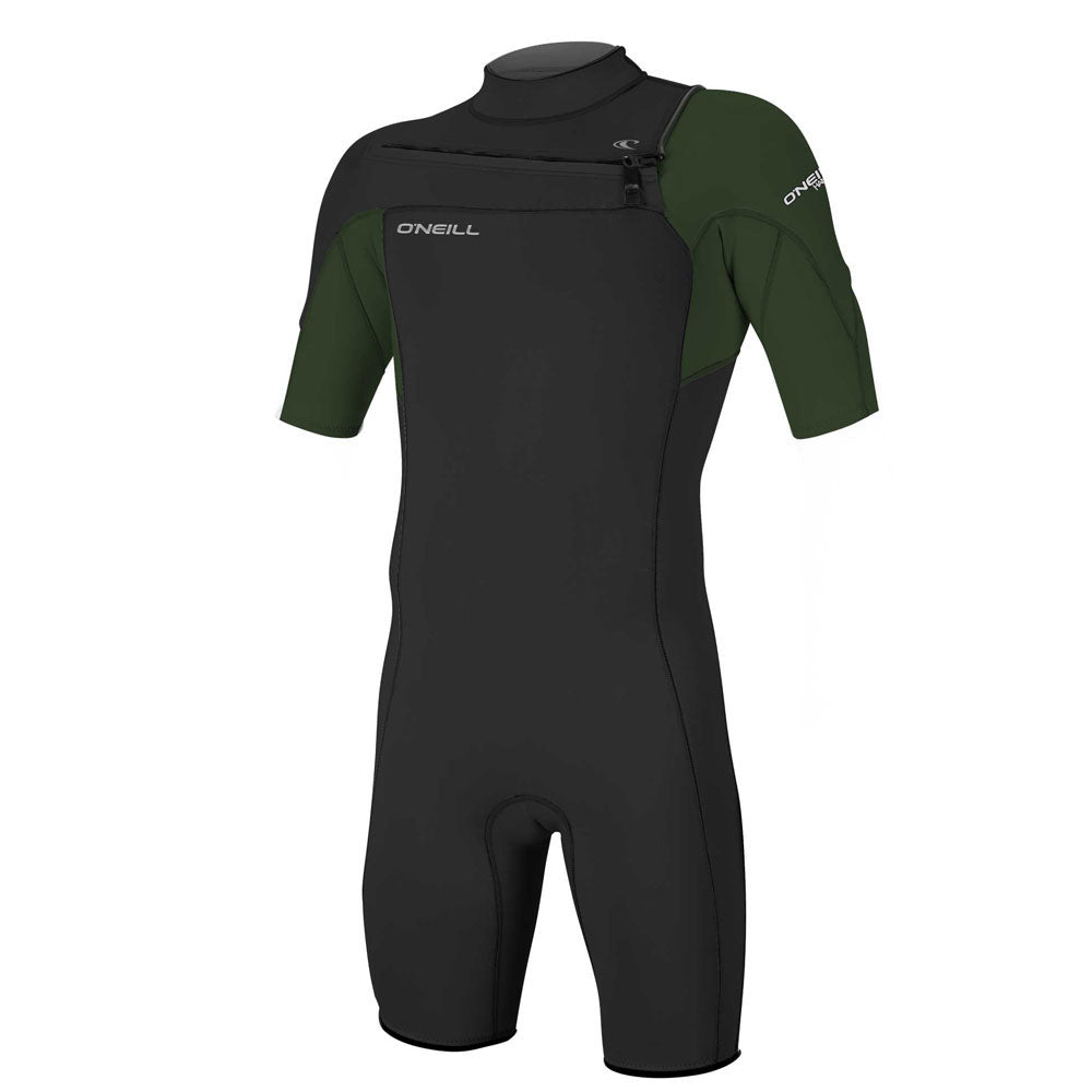 O'Neill Hammer 2mm Chest Zip Shortie  - Black/Dark Olive/Black